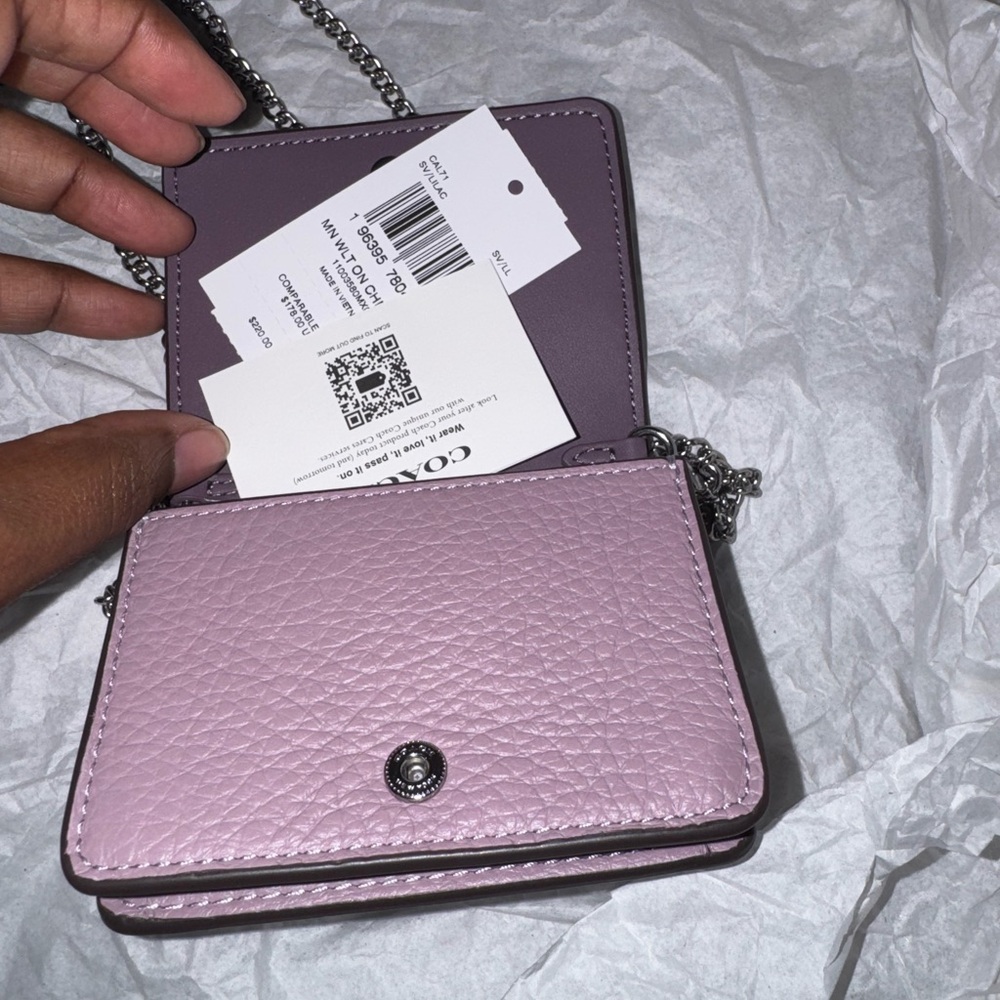 Coach Lilac/Purple Pebbled Leather Mini Crossbody Wallet***PRICE IS FIRM*** - Picture 2 of 5